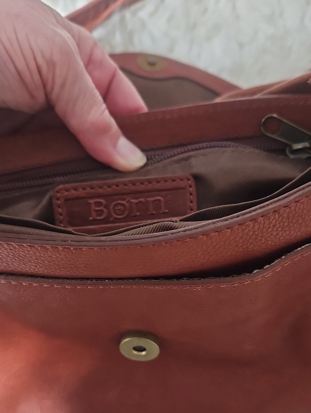 Born Rust Brown Leather Crossbody with Tassel Accent - Picture 2 of 9